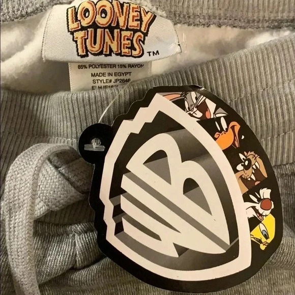 Looney Tunes Jogger Pants Gray Kids Small New - Picture 4 of 8